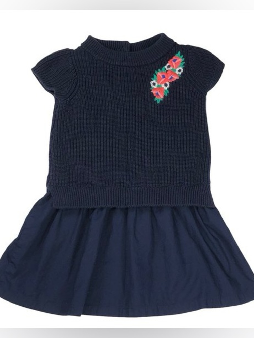 Janie and Jack Navy Blue Knit Drop Waist Dress NWT